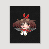 Amber Genshin Chibi Portrait Canvas Print | Artistshot