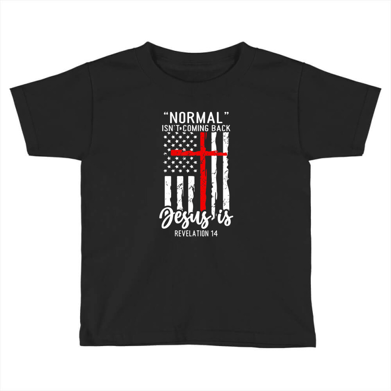 Normal Isn't Coming Back But Jesus Is Revelation 14 Usa Flag Toddler T-shirt by nootlyricn | Artistshot