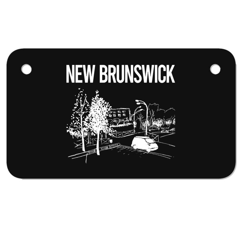 Trending Cityscape Sketch New Brunswick.png Motorcycle License Plate | Artistshot