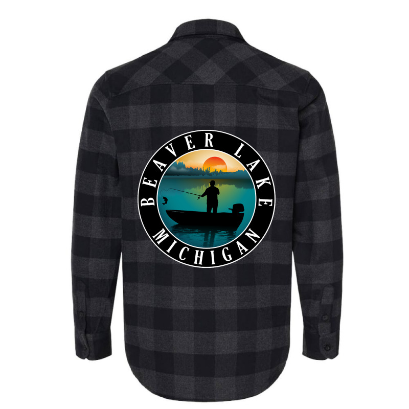 Beaver Lake Fishing Michigan Sunset Flannel Shirt by fencingderby989 | Artistshot