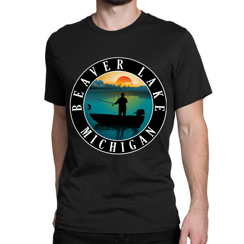 Beaver Lake Fishing Michigan Sunset Classic T-shirt by fencingderby989 | Artistshot