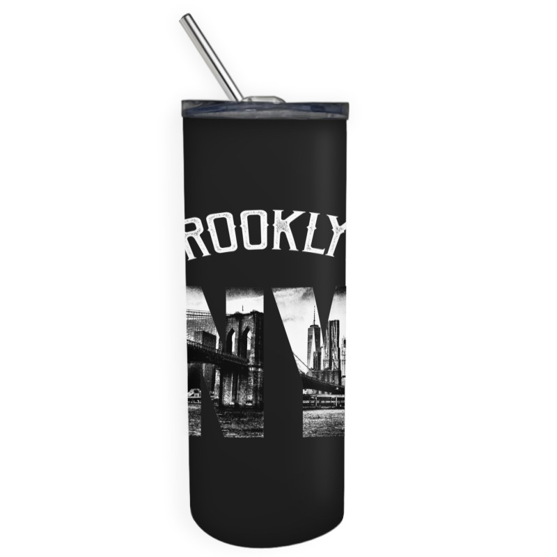 Brooklyn New York Skyline Hoodie Brooklyn Sweatshirt Skinny Tumbler | Artistshot