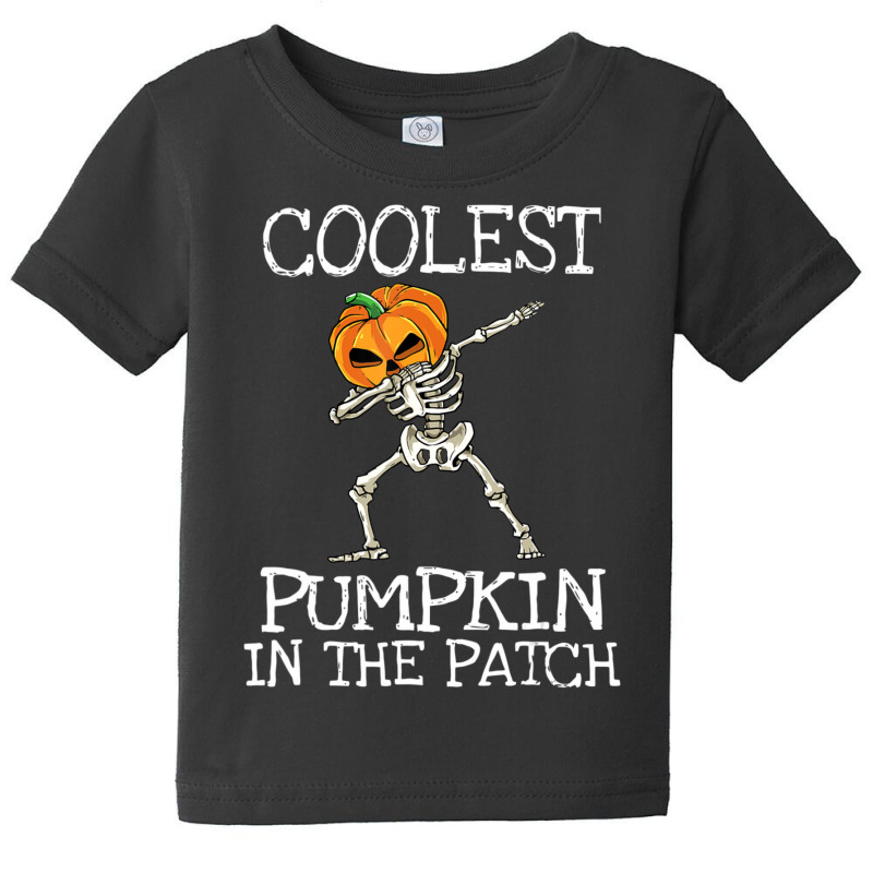 Hot Trend Kids Coolest Pumpkin In The Patch Halloween Dabbing Skeleton Baby Tee | Artistshot