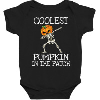 Hot Trend Kids Coolest Pumpkin In The Patch Halloween Dabbing Skeleton Baby Bodysuit | Artistshot