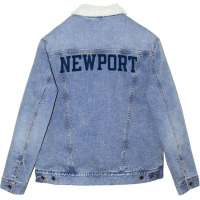 Newport Rhode Island Collegiate Style Varsity Block Letter T Shirt Unisex Sherpa-lined Denim Jacket | Artistshot