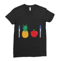 Pen Pineapple Apple Pen Ladies Fitted T-shirt | Artistshot