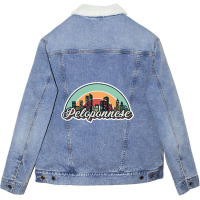 Peloponnese City Retro Unisex Sherpa-lined Denim Jacket | Artistshot