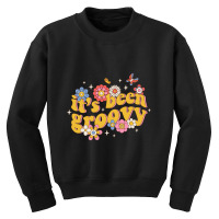 It's Been Groovy Smile Blossoms Flowers Retro Butterfly Youth Sweatshirt | Artistshot