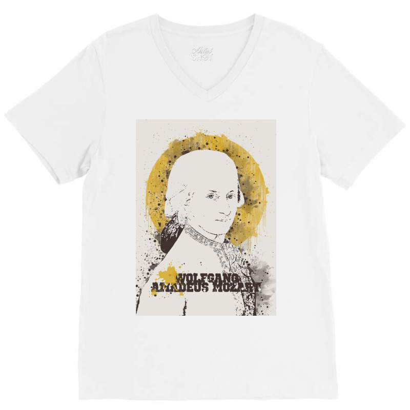 Wolfgang Amadeus Mozart V-neck Tee | Artistshot