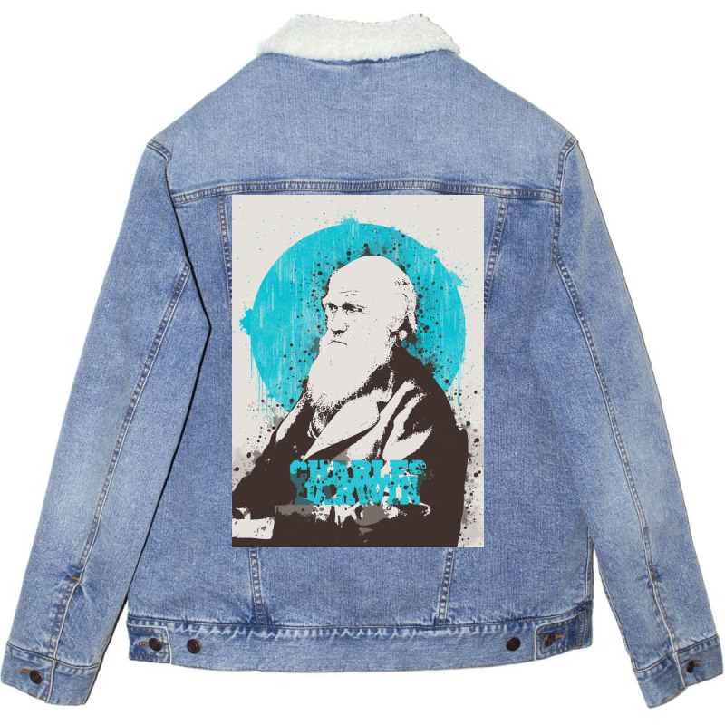 Charles Darwin Painting Art Unisex Sherpa-lined Denim Jacket | Artistshot