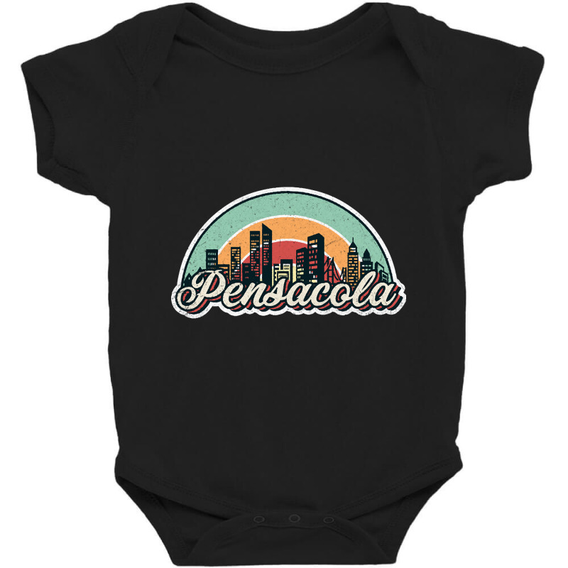 Pensacola City Retro Baby Bodysuit | Artistshot