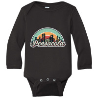 Pensacola City Retro Long Sleeve Baby Bodysuit | Artistshot