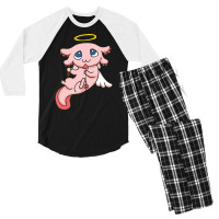 Hot Trend My Axolotl Is My Valentine Cupid Axolotls Valentines Day Men's 3/4 Sleeve Pajama Set | Artistshot