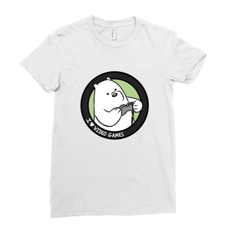 I Love Video Games Polar Bear Ladies Fitted T-Shirt by yuniwildan | Artistshot