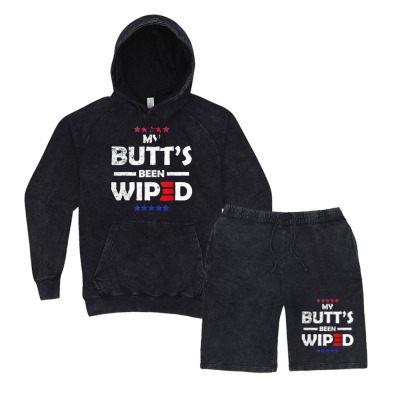 My Butt’s Been Wiped Joe Biden 2024 Vintage Hoodie And Short Set Designed By Bariteau Hannah