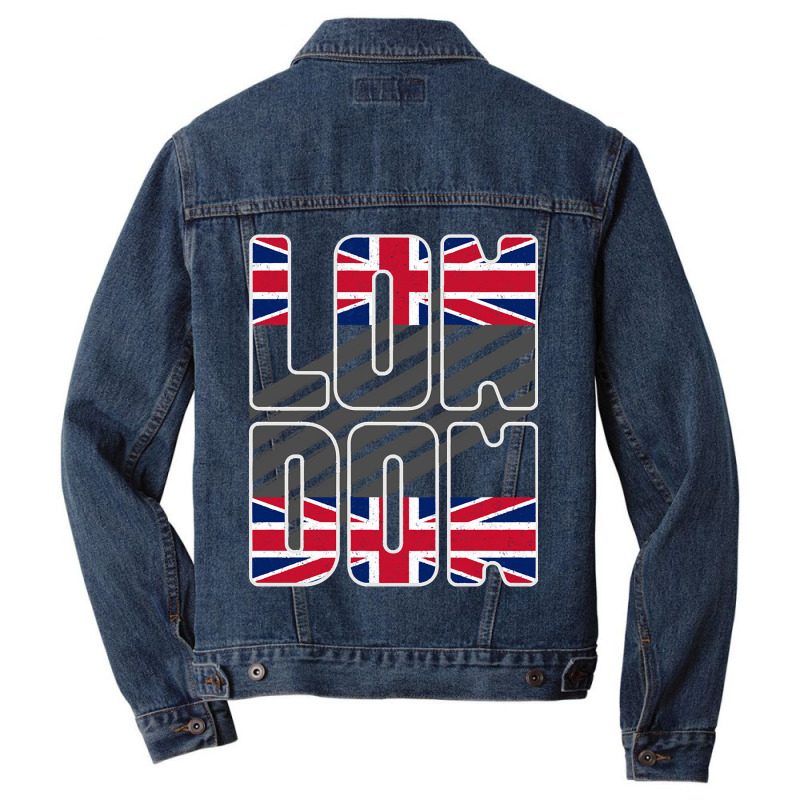 London England United Kingdom Souvenir Travel Gift Design Men Denim Jacket | Artistshot