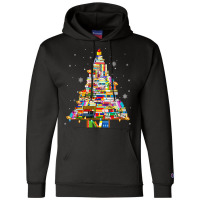 Librarian And Book Lover Christmas Library Tree Lights Xmas T Shirt Champion Hoodie | Artistshot