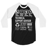 Trending Technical Support Advisor T Shirt - Multitasking Certified Jo 3/4 Sleeve Shirt | Artistshot