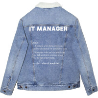 Information Technology It Manager - Funny Definition Unisex Sherpa-lined Denim Jacket | Artistshot