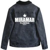 Miramar Florida Retro Vintage T Shirt Unisex Sherpa-lined Denim Jacket | Artistshot