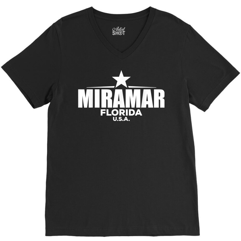 Miramar Florida Retro Vintage T Shirt V-neck Tee | Artistshot