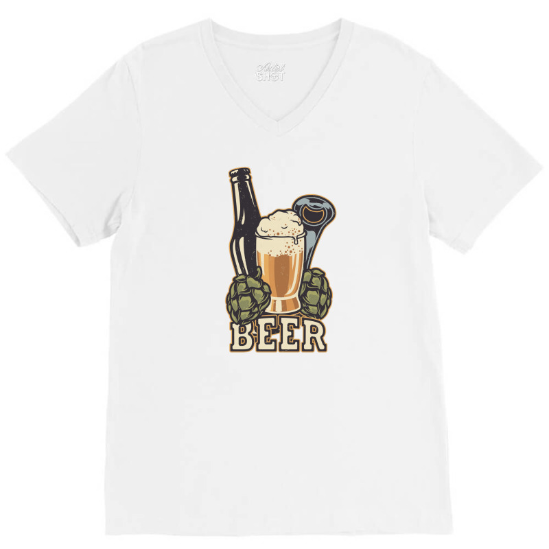 Illustration Bottle Beer Ra V-neck Tee | Artistshot