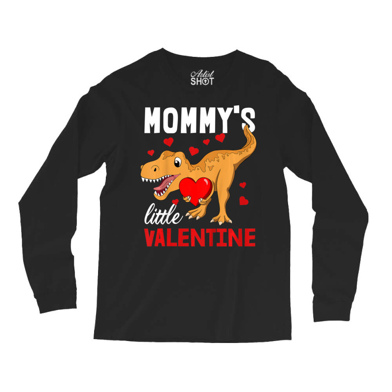 Trending Kids Dinosaur Valentines Day Mommy's Little Valentine T-rex B Long Sleeve Shirts by Trudeau Palmer | Artistshot