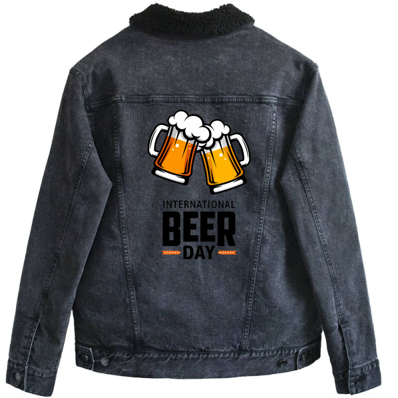 International Beer Day Ra Unisex Sherpa-lined Denim Jacket | Artistshot