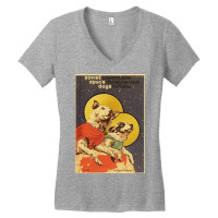 Vintage Russian Soviet Propaganda The Space Race Dogs Retro Ussr Women's V-neck T-shirt | Artistshot