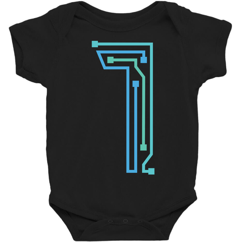 Number One Circuit Design Baby Bodysuit by mrbigzeroht | Artistshot