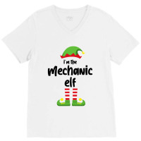 I'm The Mechanic Elf Family Matching Christmas Pajama V-neck Tee | Artistshot