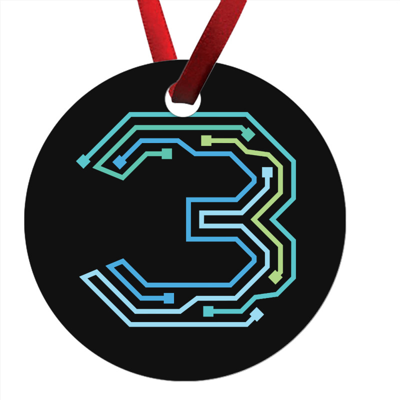 Number Three Circuit Design Ornament | Artistshot