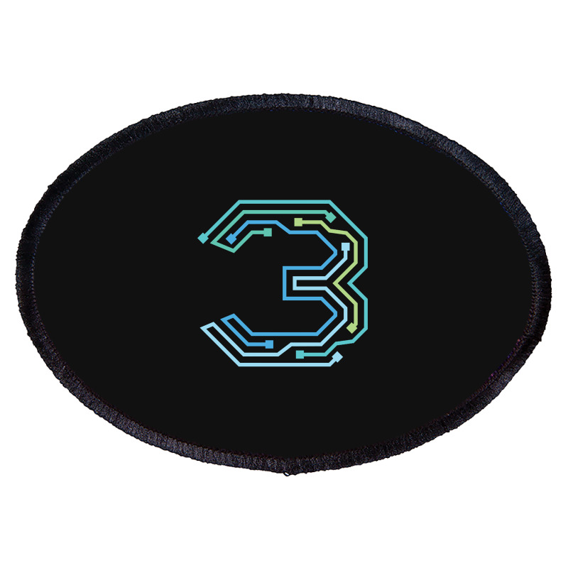 Number Three Circuit Design Oval Patch | Artistshot