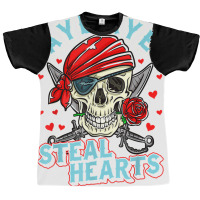 Boys Toddler Pirate Pun Valentine Aye Aye I Steal Hearts T Shirt Graphic T-shirt | Artistshot