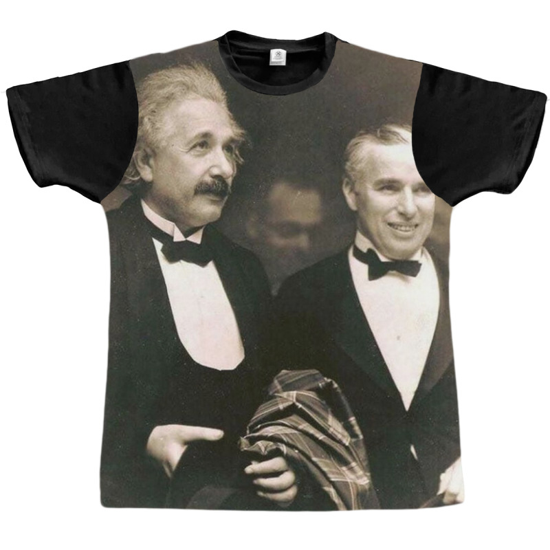 Elbert Einstein With Charlie Chaplin Graphic T-shirt by dewacitrus | Artistshot