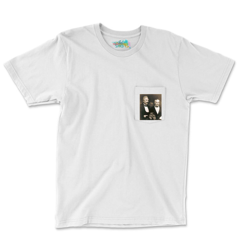 Elbert Einstein With Charlie Chaplin Pocket T-Shirt by dewacitrus | Artistshot