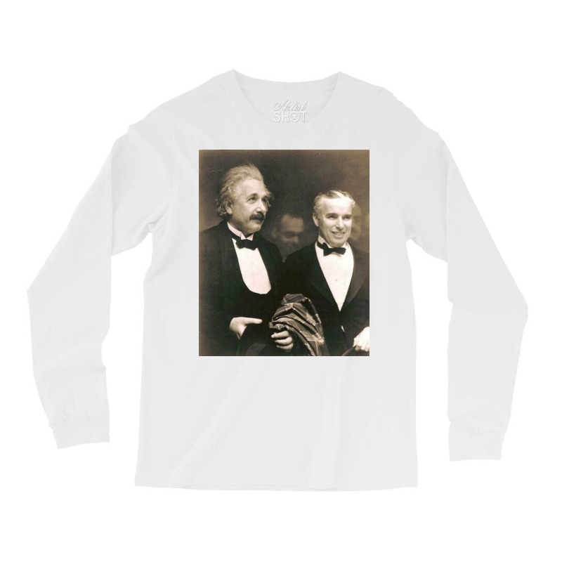 Elbert Einstein With Charlie Chaplin Long Sleeve Shirts by dewacitrus | Artistshot