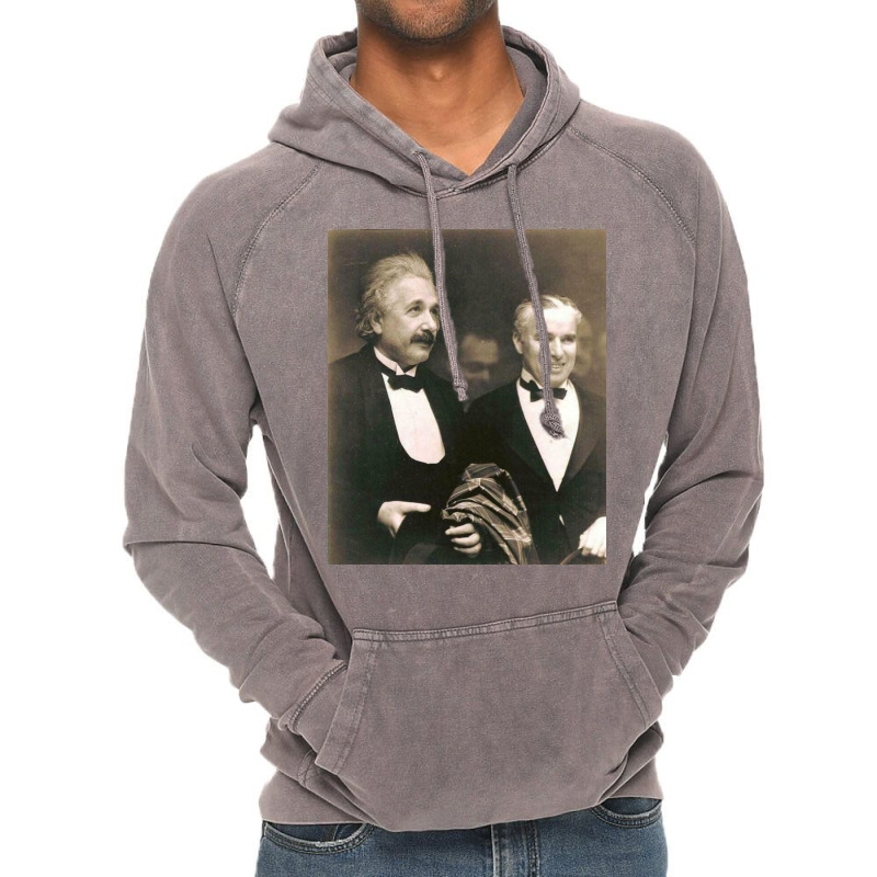 Elbert Einstein With Charlie Chaplin Vintage Hoodie by dewacitrus | Artistshot