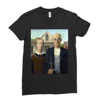 American Gothic, By Grant Wood, Oil On Beaverboard, 1930. Ladies Fitted T-shirt | Artistshot