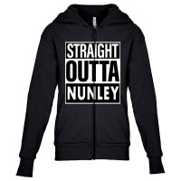 Nunley Name Straight Outta Nunley Youth Zipper Hoodie | Artistshot