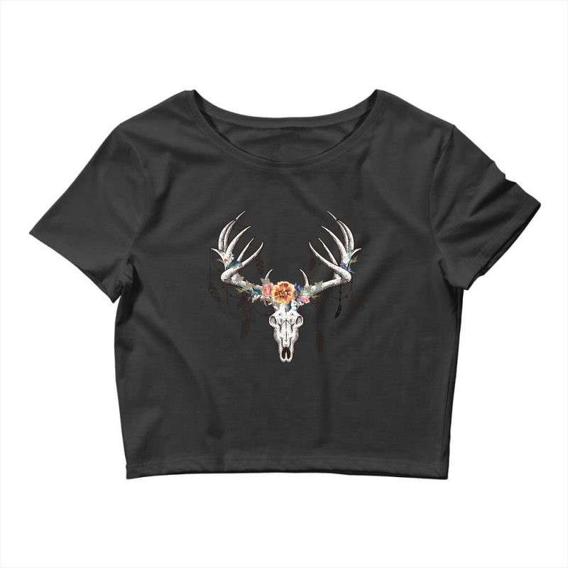 Boho Deer Head Crop Top by brushdatum98 | Artistshot