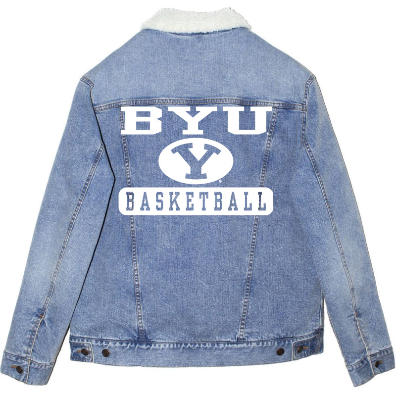 Byu Cougars Basketball Officially Licensed Pullover Hoodie Unisex Sherpa-Lined Denim Jacket by linbere | Artistshot