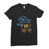 Cn The Amazing World Of Gumball & Darwin Neon Outline Ladies Fitted T-shirt | Artistshot