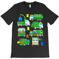 Green Garbage Truck Design T-shirt | Artistshot