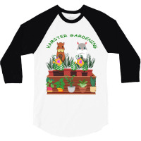 Hamster Gardening,hamster Watering,hamstering, Cute Hamster For Plants 3/4 Sleeve Shirt | Artistshot