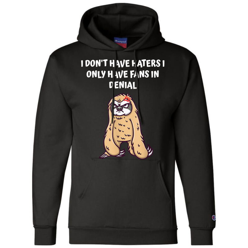 I Dont Have Haters I Have Fans In Denial Funny Sarcastic T Shirt Champion Hoodie by barrydygertkkx | Artistshot