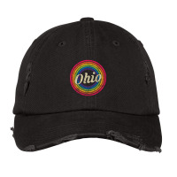 Ohio - Retro Rainbow Faded-style Vintage Cap | Artistshot