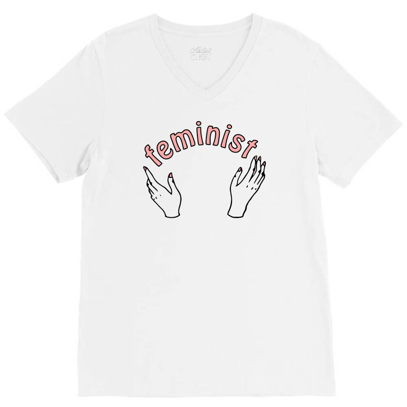 Feminist Doodle V-neck Tee | Artistshot