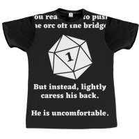 Funny Dnd Push Orc Off The Bridge Friend Graphic T-shirt | Artistshot