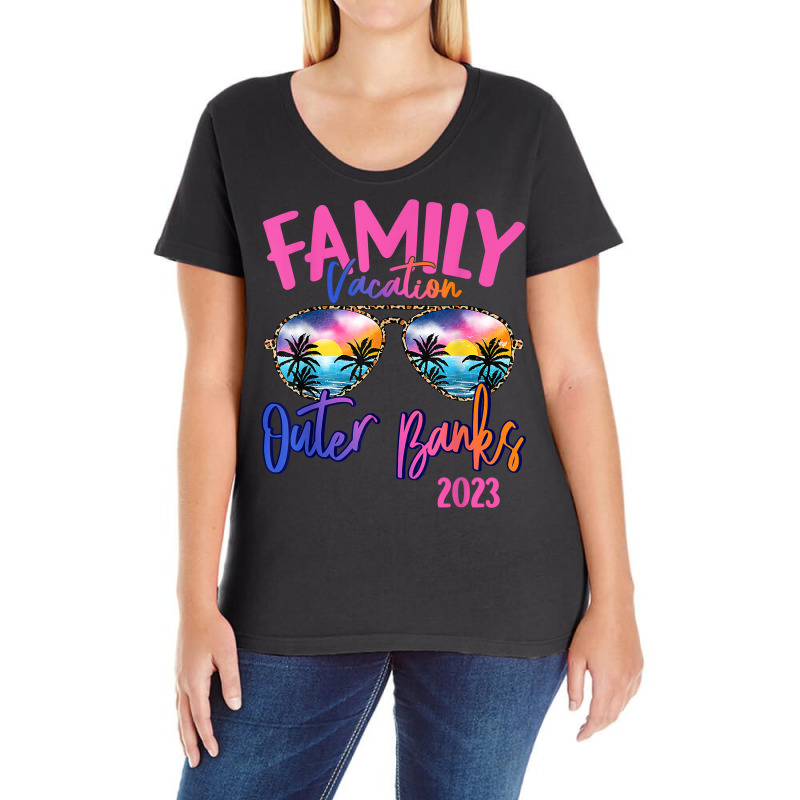 Outer Banks Carolina 2023 Sunglasses Theme Family Vacation T Shirt Ladies Curvy T-Shirt by calvinittgos | Artistshot